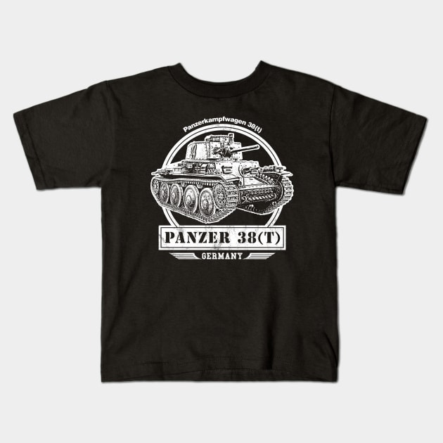 Panzer 38(t) Tank Kids T-Shirt by rycotokyo81